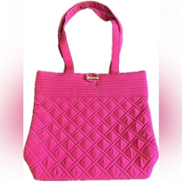 Vera Bradley Dark Pink Quilted Tote Bag New - Picture 2 of 7